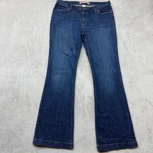 Vintage Gap Jeans Women 10 Long Flare Blue Long and Lean Dark Wash Stretch Denim